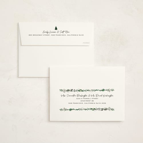 This is a frost foil pressed holiday cards with foil pressed by Susan Moyal called decorated christmas printing on signature in standard