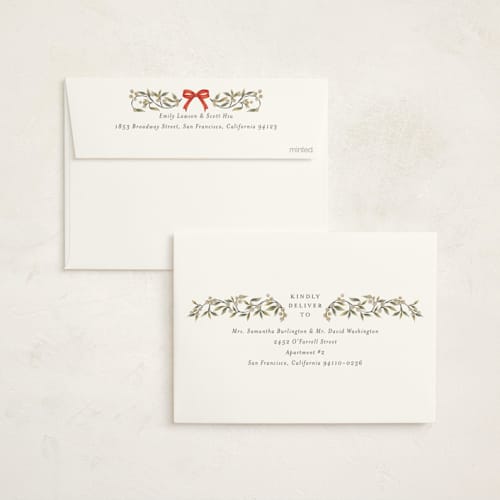 This is a forest foil pressed holiday cards with foil pressed by Jackie Crawford called cabin snow globe printing on signature in standard