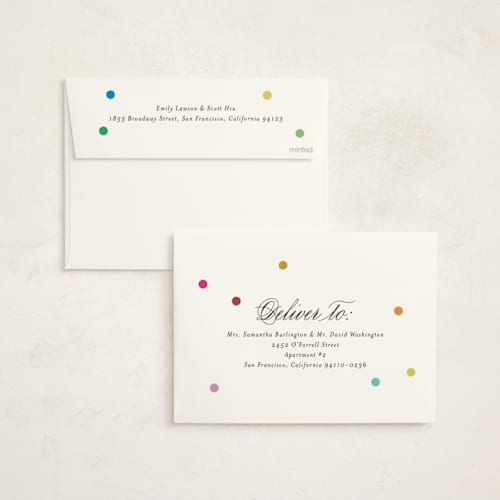 This is a marshmallow foil pressed holiday cards with foil pressed by Morgan Kendall called confetti printing on signature in standard