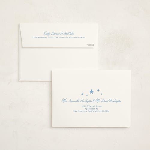 This is a winter foil pressed holiday cards with foil pressed by Inkblot Design called embellished new year printing on signature in standard