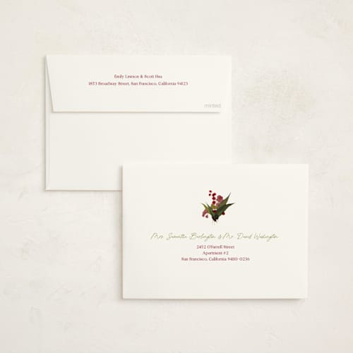 This is a spruce non photo holiday cards with standard by Wendy Keller called cirque printing on signature in standard