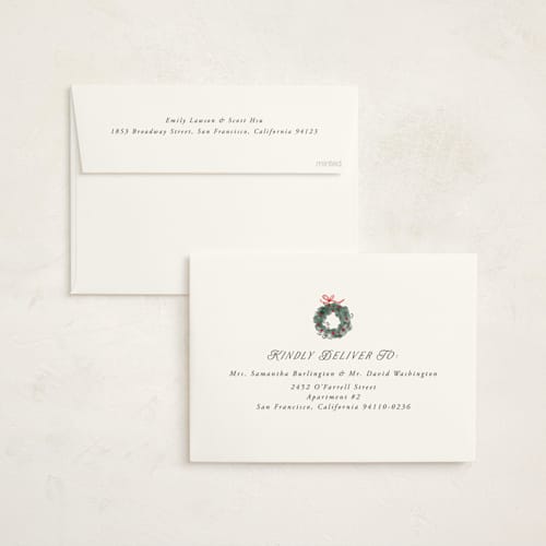 This is a ivory non photo holiday cards with standard by Petra Kern called a house printing on signature in standard
