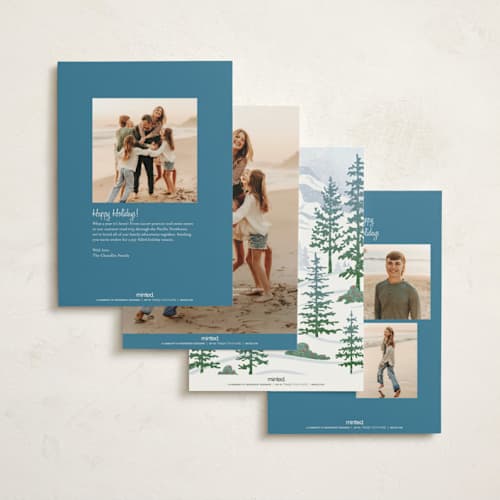 This is a blue spruce non photo holiday cards with standard by Paper Sun Studio called rocky road christmas printing on signature in standard