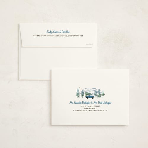 This is a blue spruce non photo holiday cards with standard by Paper Sun Studio called rocky road christmas printing on signature in standard