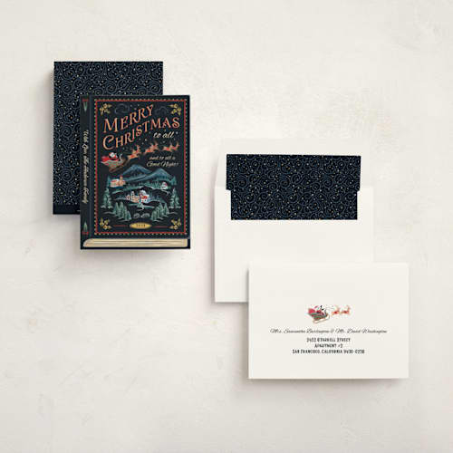 This is a coal non photo holiday cards with standard by Paper Sun Studio called the night before christmas printing on signature in standard