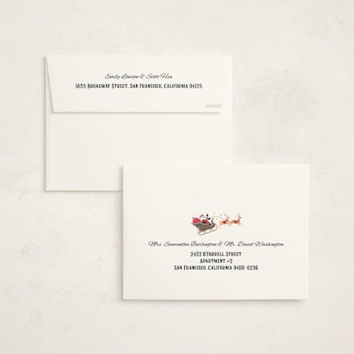 This is a coal non photo holiday cards with standard by Paper Sun Studio called the night before christmas printing on signature in standard