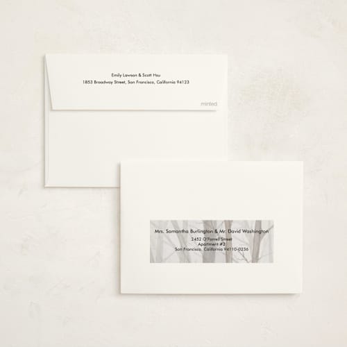 This is a winter non photo holiday cards with standard by Karina Racz called silent night woods printing on signature in standard