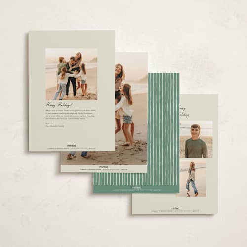 This is a spruce non photo holiday cards with standard by Stacey Meacham called christmasy printing on signature in standard
