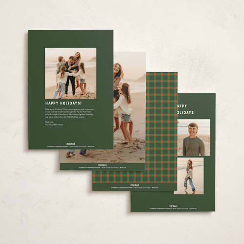 This is a evergreen non photo holiday cards with standard by 2birdstone called poinsettia seeds printing on signature in standard