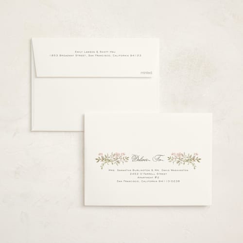 This is a sage non photo holiday cards with standard by lori jacobs wemple called floral frame christmas printing on signature in standard