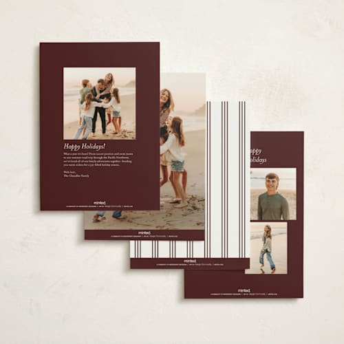 This is a merlot non photo holiday cards with standard by Baumbirdy called old fashioned printing on signature in standard
