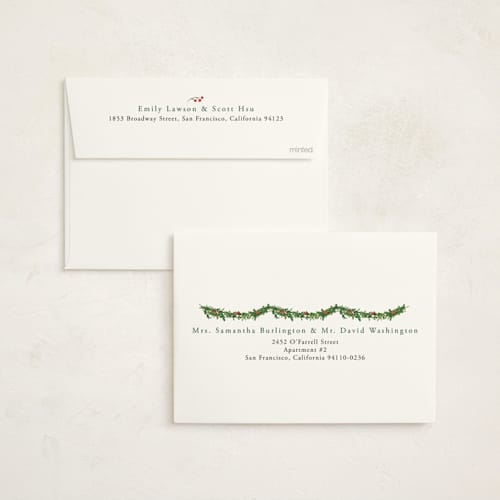 This is a pine non photo holiday cards with standard by Susan Moyal called from our home to yours printing on signature in standard
