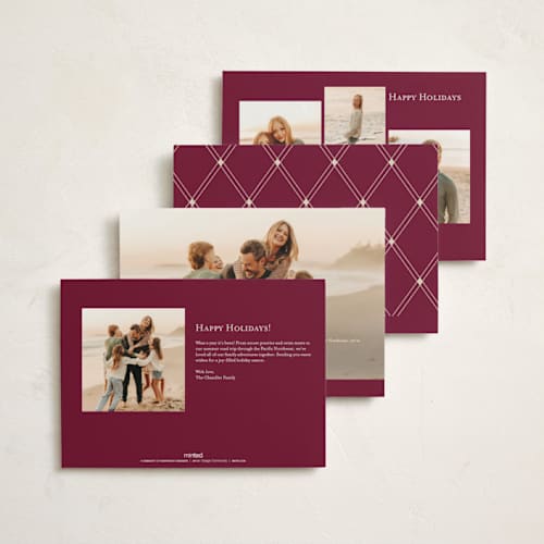 This is a holly berry non photo holiday cards with standard by Robert and Stella called entwined peace printing on signature in standard