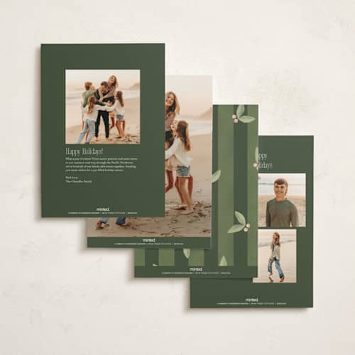 This is a pine non photo holiday cards with standard by Robert and Stella called striped type printing on signature in standard