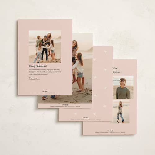 This is a rose non photo holiday cards with standard by Kamala Nahas called cheers printing on signature in standard