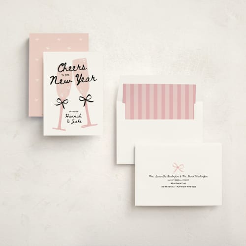 This is a rose non photo holiday cards with standard by Kamala Nahas called cheers printing on signature in standard