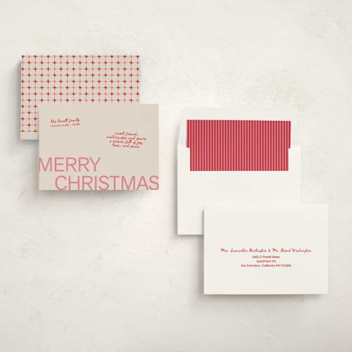 This is a candy cane non photo holiday cards with standard by Cleghorn Creative called sweet holiday note printing on signature in standard