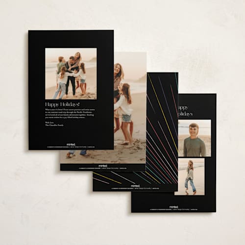This is a disco non photo holiday cards with standard by Pixel and Hank called burst printing on signature in standard