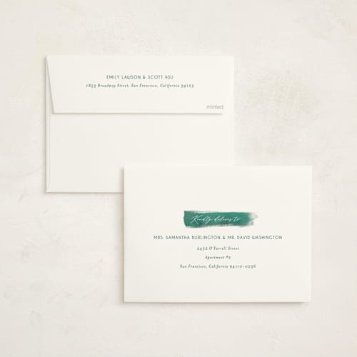 This is a wintermint non photo holiday cards with standard by Holly Whitcomb called peaceful forest printing on signature in standard