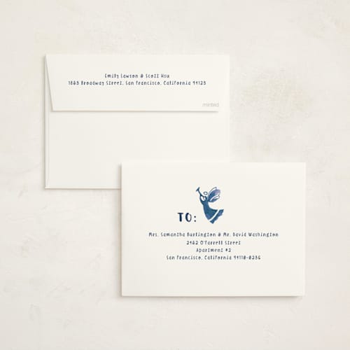 This is a blue jay non photo holiday cards with standard by Teju Reval called painted nativity printing on signature in standard