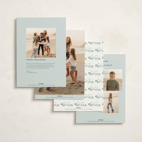 This is a frosty non photo holiday cards with standard by Itsy Belle Studio called vintage bow tree printing on signature in standard