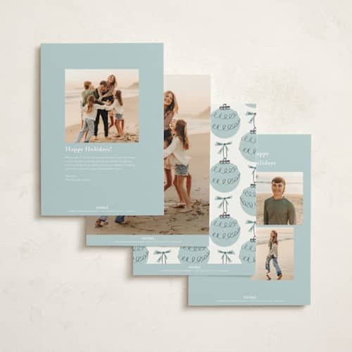 This is a frost non photo holiday cards with standard by Gwen Bedat called retro ornament printing on signature in standard