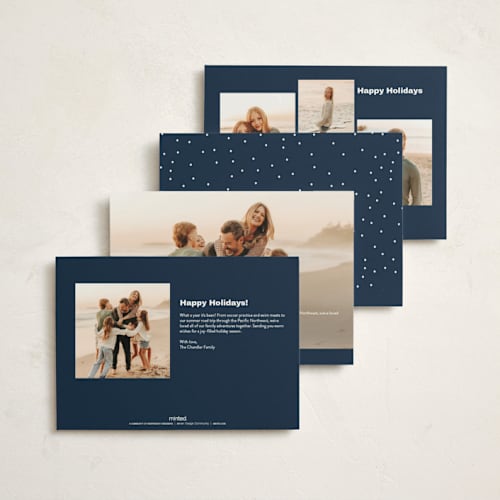 This is a midnight non photo holiday cards with standard by Kampai Designs called ski season printing on signature in standard