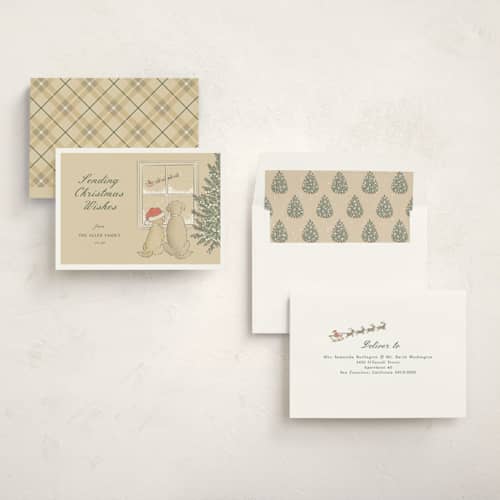 This is a eggnog non photo holiday cards with standard by Paola Benenati called waiting for santa printing on signature in standard