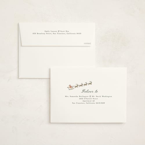 This is a eggnog non photo holiday cards with standard by Paola Benenati called waiting for santa printing on signature in standard