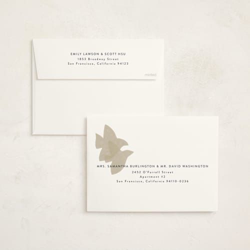 This is a midnight non photo holiday cards with standard by Tamara Hilje called doves printing on signature in standard