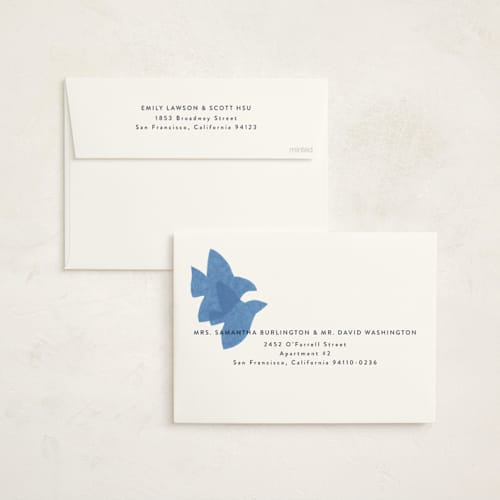 This is a royal non photo holiday cards with standard by Tamara Hilje called doves printing on signature in standard
