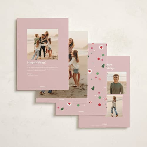 This is a bubblegum non photo holiday cards with standard by Pixel and Hank called merry era printing on signature in standard
