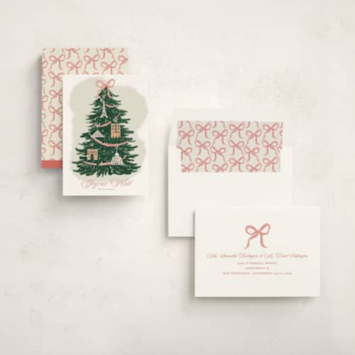 This is a candy non photo holiday cards with standard by Jamie Alexander called parisian promenade printing on signature in standard