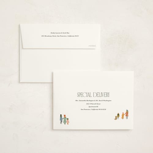 This is a cider non photo holiday cards with standard by Jenna Holcomb called gathering printing on signature in standard