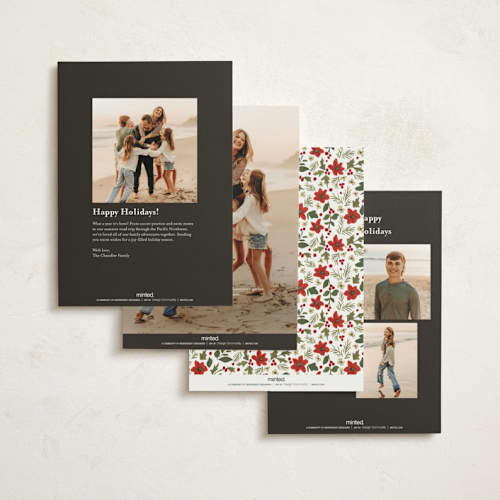 This is a coal non photo holiday cards with standard by Everett Paper Goods called ornament branch printing on signature in standard