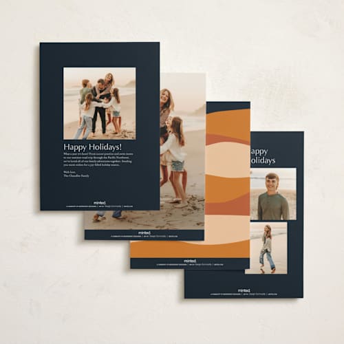 This is a midnight non photo holiday cards with standard by Ekko Studio called boho blessings printing on signature in standard
