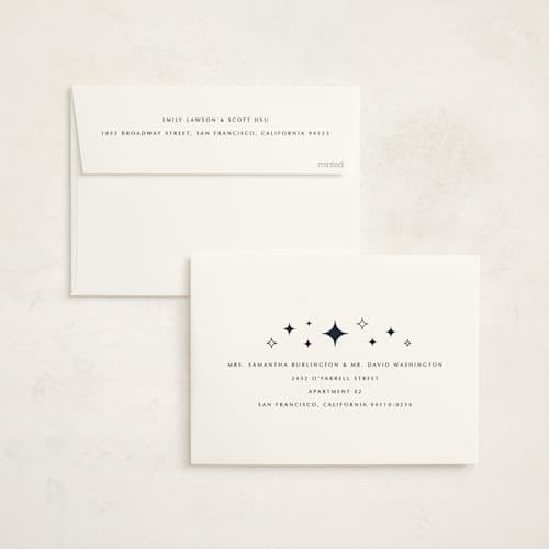 This is a midnight non photo holiday cards with standard by Ekko Studio called boho blessings printing on signature in standard