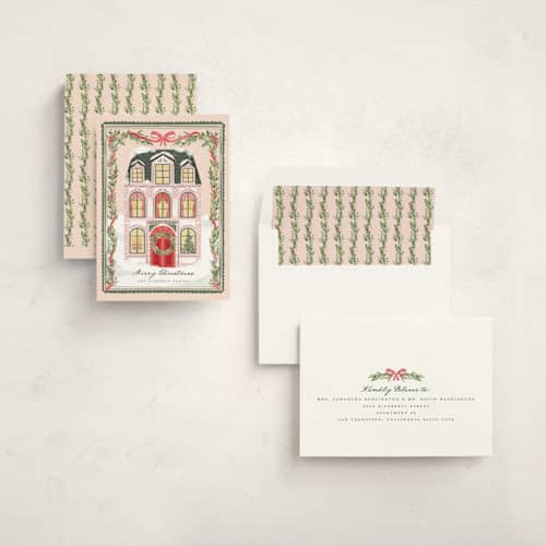 This is a candy non photo holiday cards with standard by Petra Kern called la baita printing on signature in standard