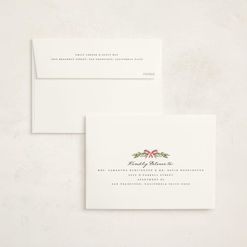 This is a candy non photo holiday cards with standard by Petra Kern called la baita printing on signature in standard
