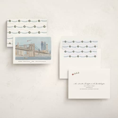 This is a frozen non photo holiday cards with standard by Kristen Juckiewicz called borough printing on signature in standard