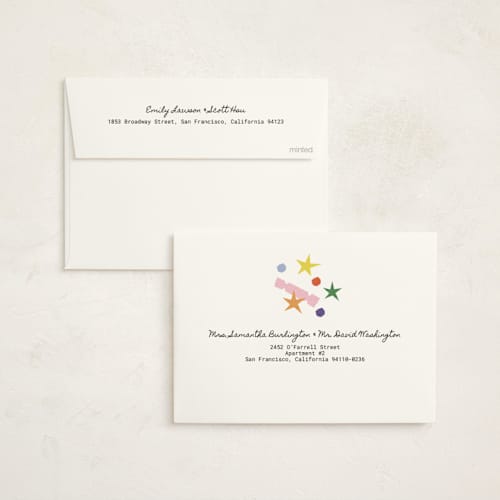 This is a plum non photo holiday cards with standard by Inkblot Design called cut paper party printing on signature in standard