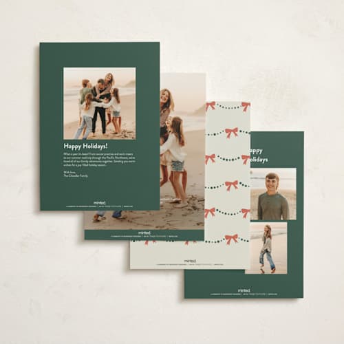 This is a evergreen non photo holiday cards with standard by Kristen Juckiewicz called crackin' cheer printing on signature in standard