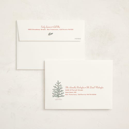 This is a eggnog non photo holiday cards with standard by Amy Kross called moher printing on signature in standard