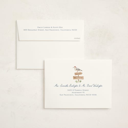 This is a lighthouse non photo holiday cards with standard by Sarah Knight called coastal delivery printing on signature in standard