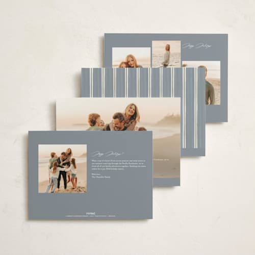 This is a juniper non photo holiday cards with standard by Wildfield Paper Co called holly + cedar printing on signature in standard