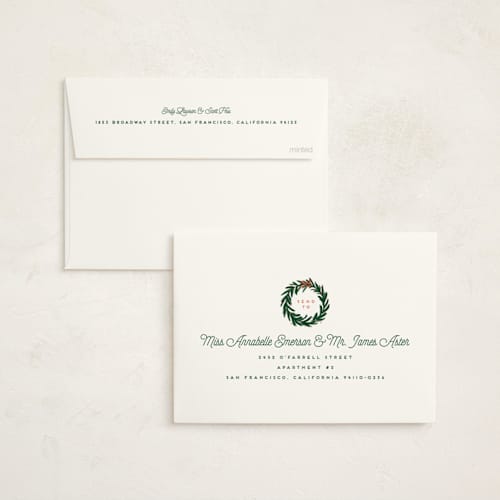 This is a poinsettia non photo holiday cards with standard by Erica Krystek called holiday move printing on signature in standard