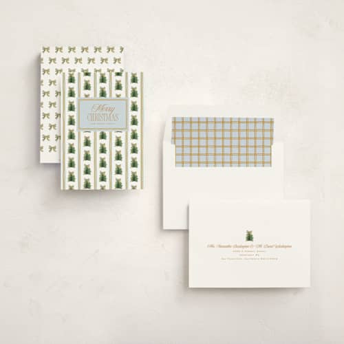 This is a ice non photo holiday cards with standard by Claudia Orengo called preppy memories printing on signature in standard