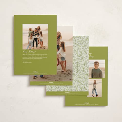 This is a sage non photo holiday cards with standard by Alethea and Ruth called nativity scene printing on signature in standard
