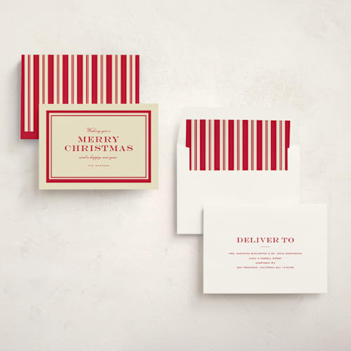 This is a santa claus non photo holiday cards with standard by Sara Hicks Malone called classic christmas printing on signature in standard