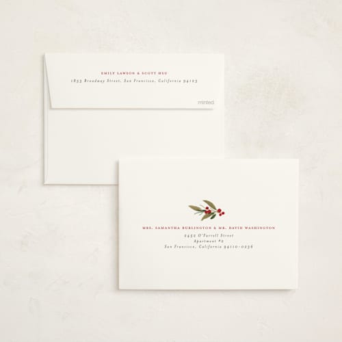 This is a snow non photo holiday cards with standard by Itsy Belle Studio called winter branch printing on signature in standard
